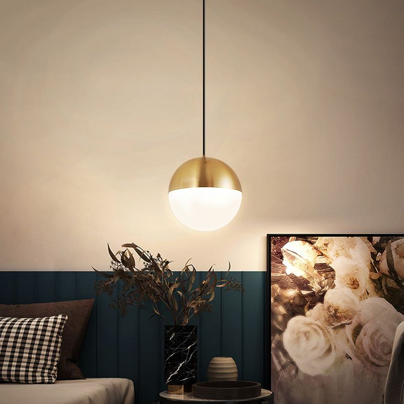 Global Metal Hanging Ceiling Light Minimalist Style Coppery Pendant Ceiling Light