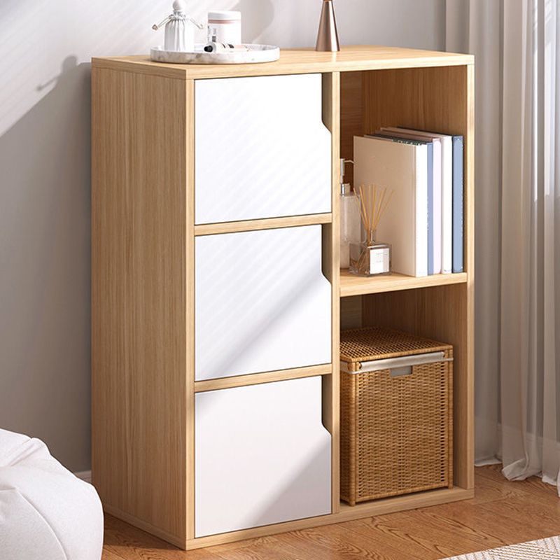 Wooden Side Cabinet with Shelves and Doors 9.44" Wide Storage Cabinet