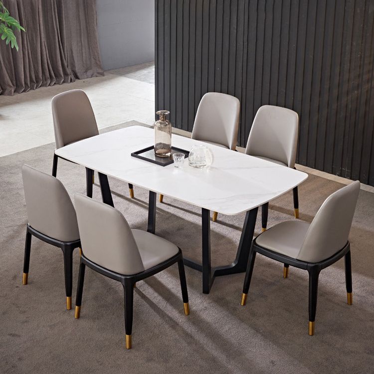 Silla auxiliar Industrial Ash Parsons de cuero con acabado mate (juego de 2)