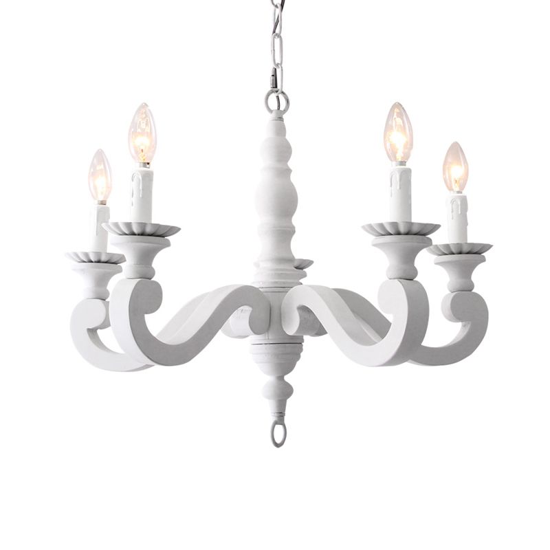 Spur Metal Hanging Chandelier Contemporary 5 Heads White Ceiling Pendant Light for Bedroom