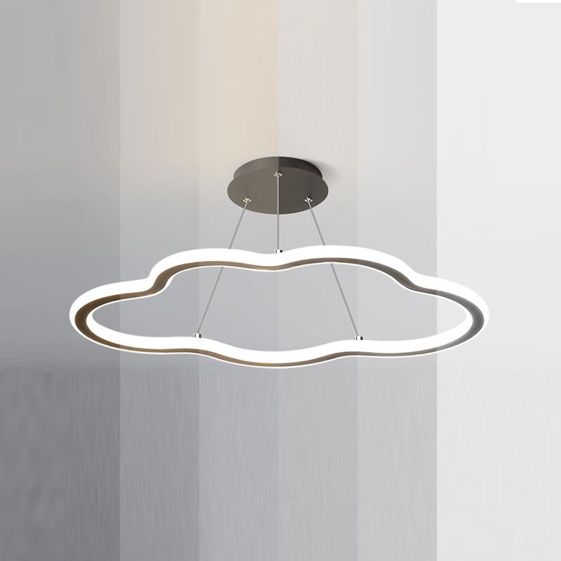 Wolkenform Metall Anhänger Leuchte Moderne Stil 1 Licht hängend Licht in Schwarz