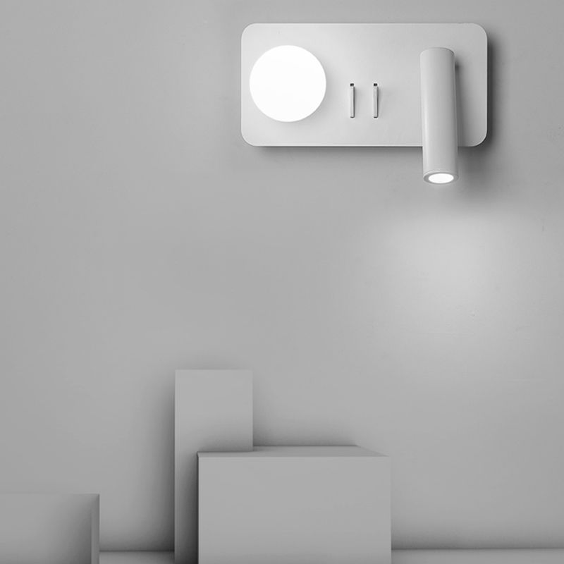 Lampada a parete in metallo moderno a parete in metallo bianco a 2 luci luci rettangolari di scarico rettangolare