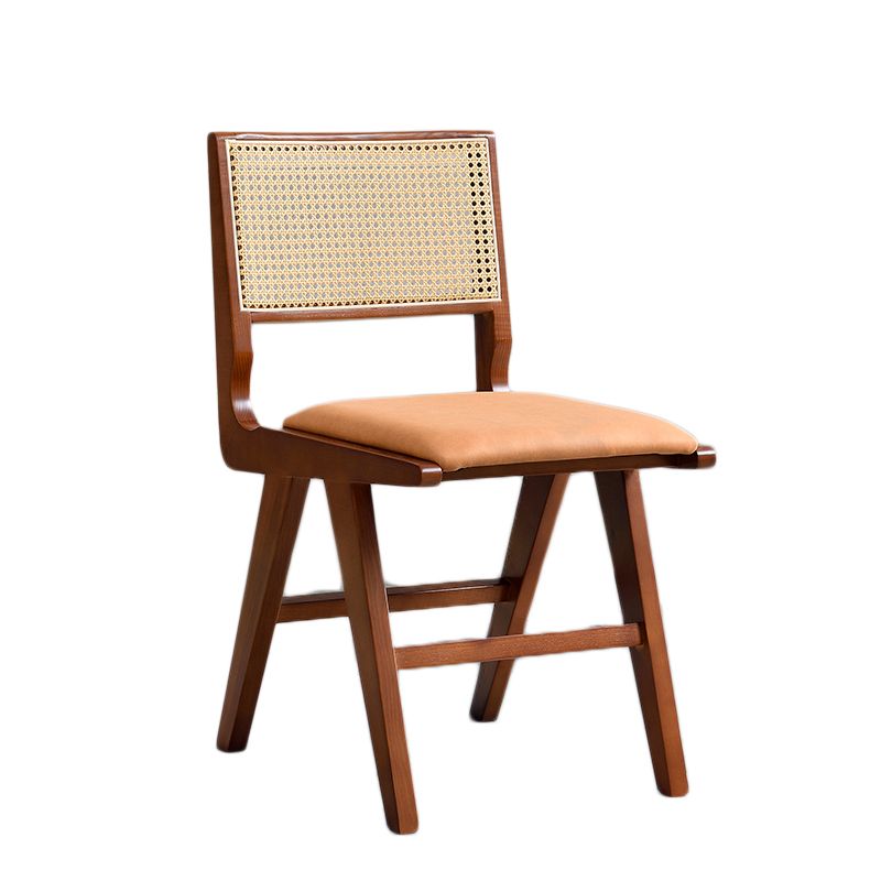 Traditional Style Dining Chair Solid Wood Cane Back Chair for Home
