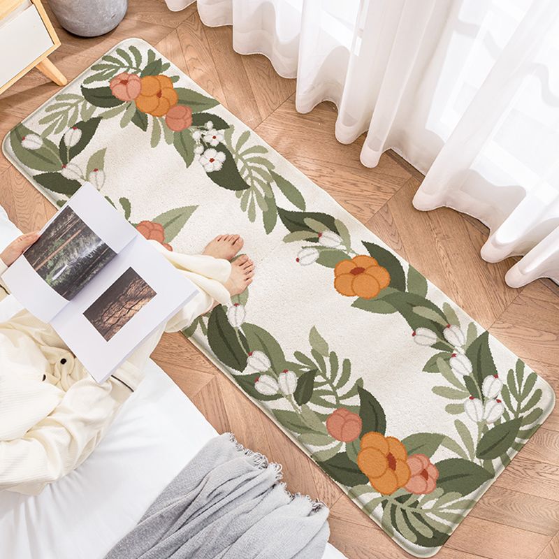 Groen Modern Rug Tapsel Blending Plant Tapijt Non-slip achterste Tapijt voor woonkamer