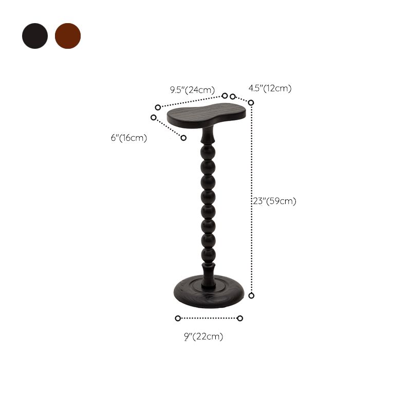 Traditional Wood End Table Sled Black/Brown Side End Snack Table