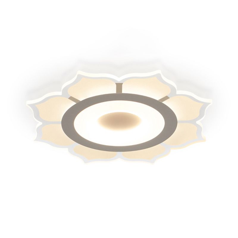 Lotus Shaped Flush Mount Lighting Minimalist Acrylic Clear LED Flush Mount Fixture for Living Room