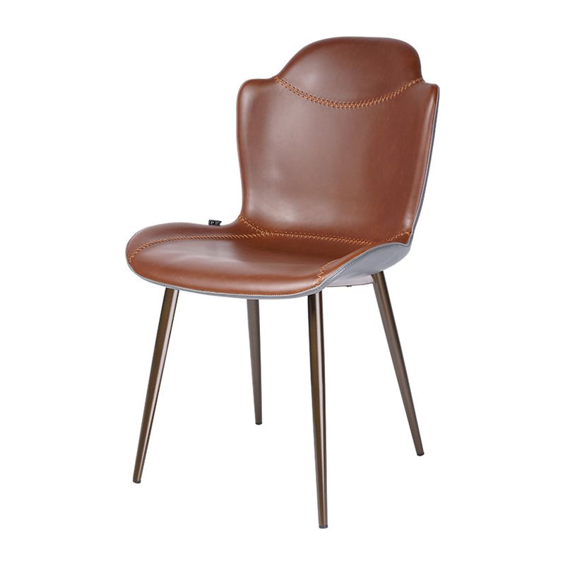Faux Leather and Metal Contemporary Dining and Accent Chairs