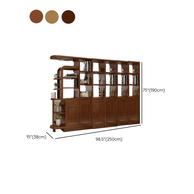 Contemporary 2-drawer Solid Wood 74.8" Tall Accent Cabinet with Doors