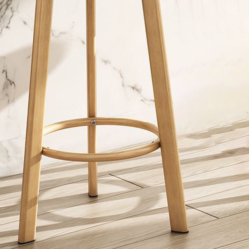 Modern Armless Backrest Counter Stool Steel Cashier Bar Stool with Cushion and Pedal