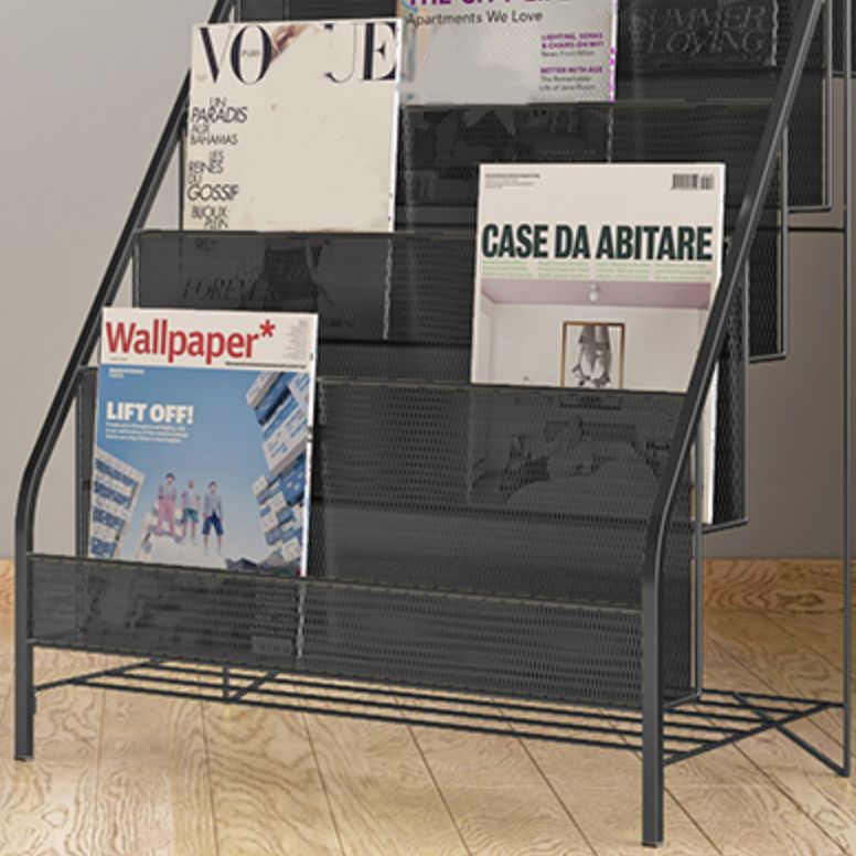 Standard Closed Back Bookshelf Metal Contemporary Bookcase with Shelves