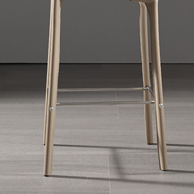 Contemporary 39" Height Backrest Counter High Stool with Leather Cushion