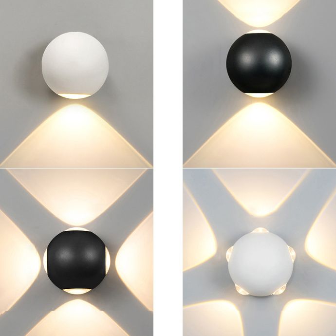 Modern Creative LED Waterproof Wall Lamp Aluminium Sphere Wall Sconce with Clear Glass Shade
