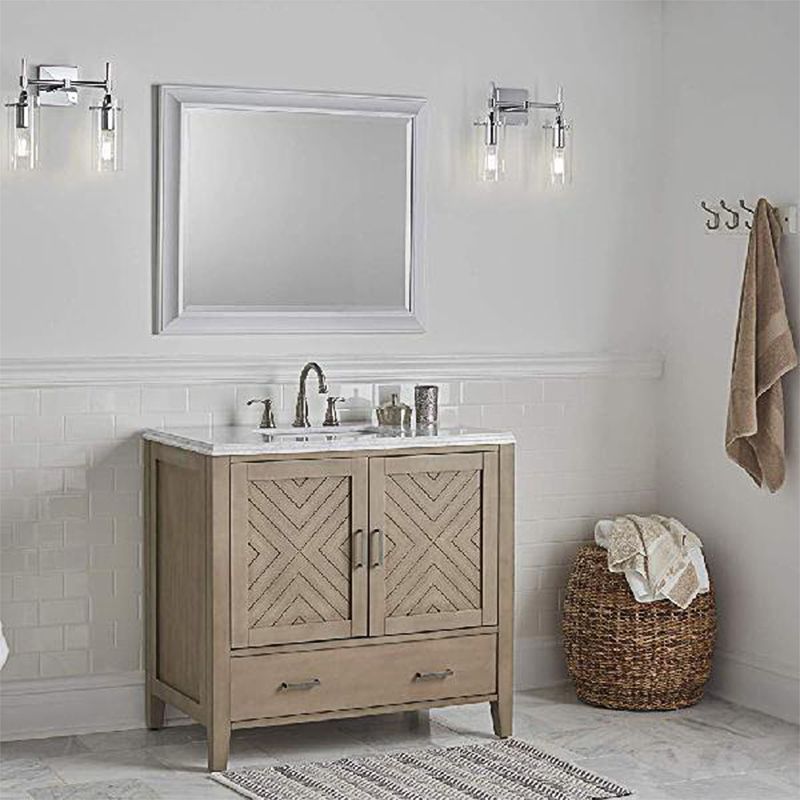 Chrom-/Nickelzylinder-Schatten Wandbeleuchtung modernes klares Glas 2-Licht-Esszimmer Leuchte Leuchte