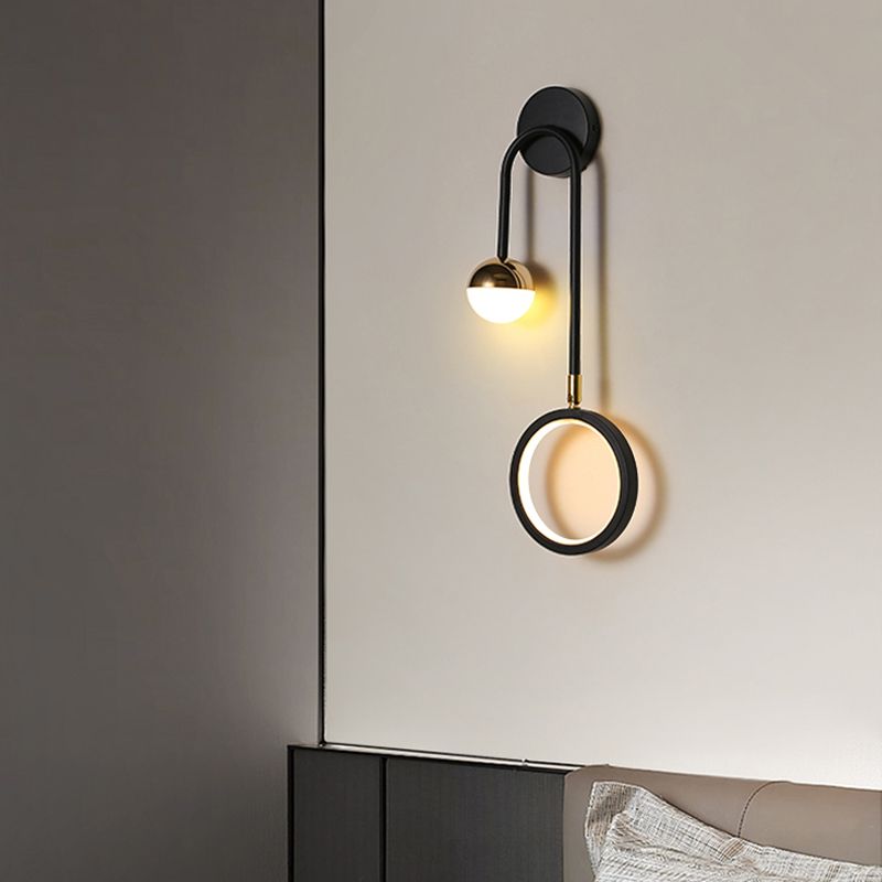 Modern Style Round Wall Mounted Lamps Metal Multi Lights Wall Sconces