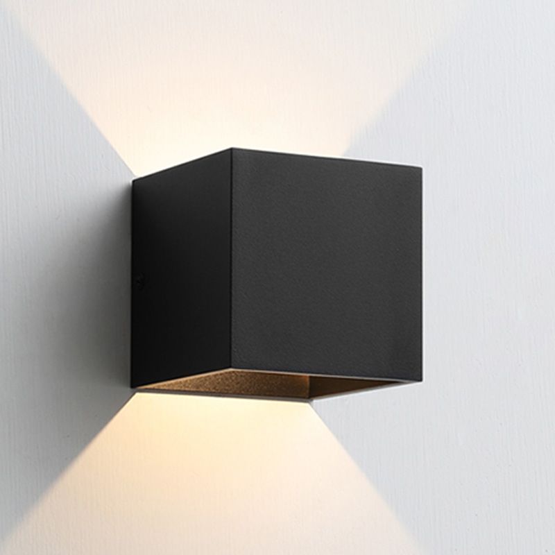 Cubo accesorios de iluminación neutral caliente con sombra de vidrio transparente para dormitorio