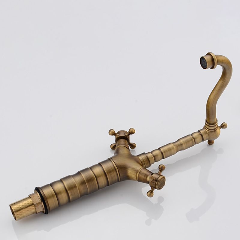 Deck Mounted Copper Roman Tub Faucet Double Handles Roman Tub Faucet Set