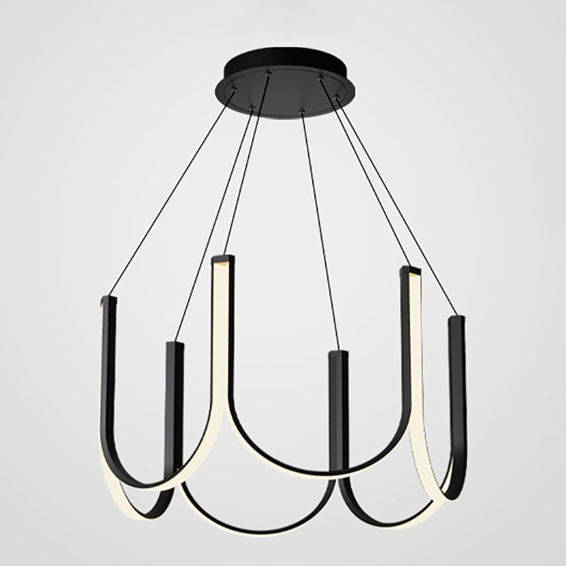 Nordic Aluminum Chandelier Geometric Multi Light Hanging Light for Restaurant