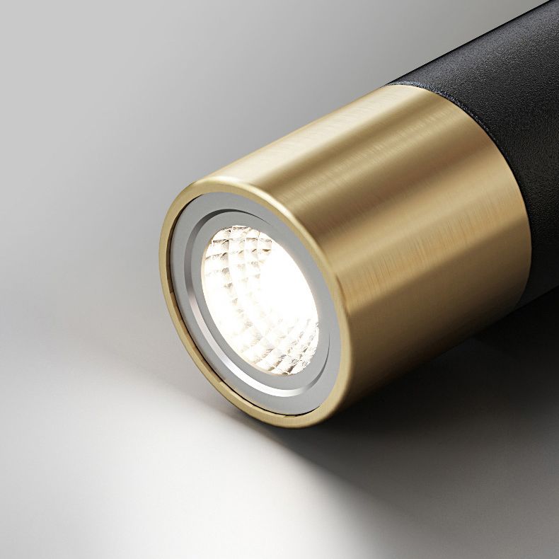 Éclairage à île LED minimaliste Lumière de lustre de l'île linéaire avec une teinte métallique