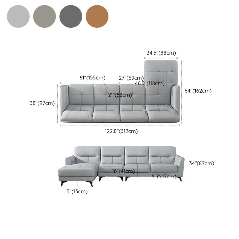 Flared Arm Sectional Sofa Contemporary Faux Leather Sectional Sofa Set