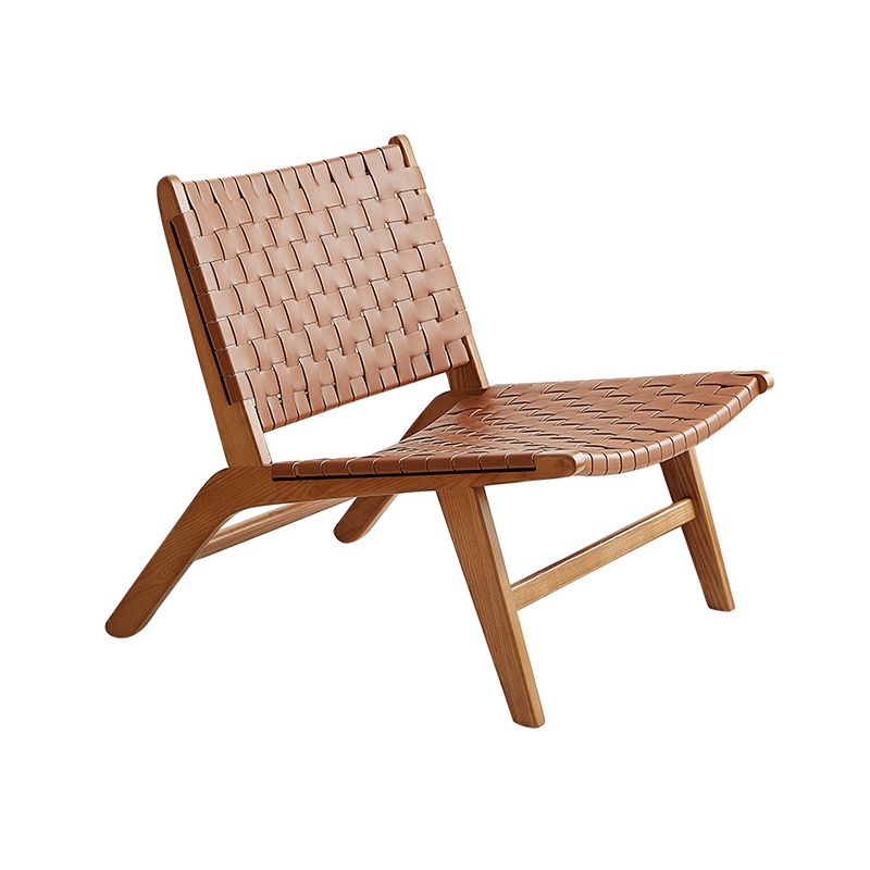 Wood Slipper Accent Chair Solid Wood Frame Armless Chair for Living Room