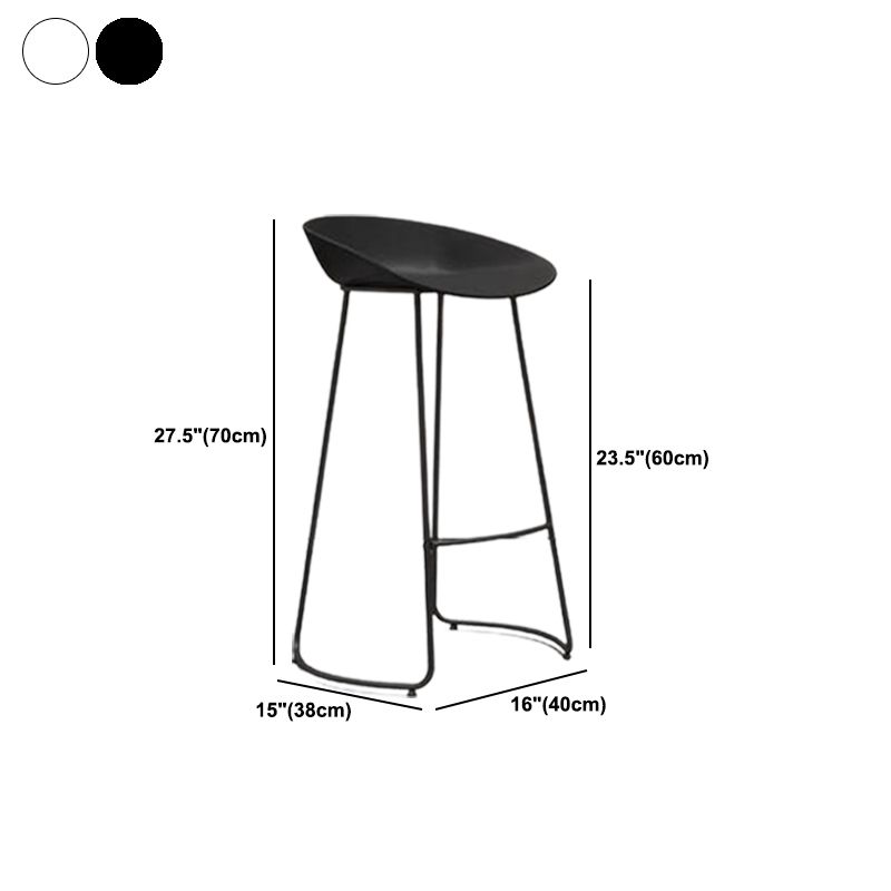 Modern Armless Backrest Counter Stool Iron Bar Stool with Acrylic Seat and Pedal for Cafe
