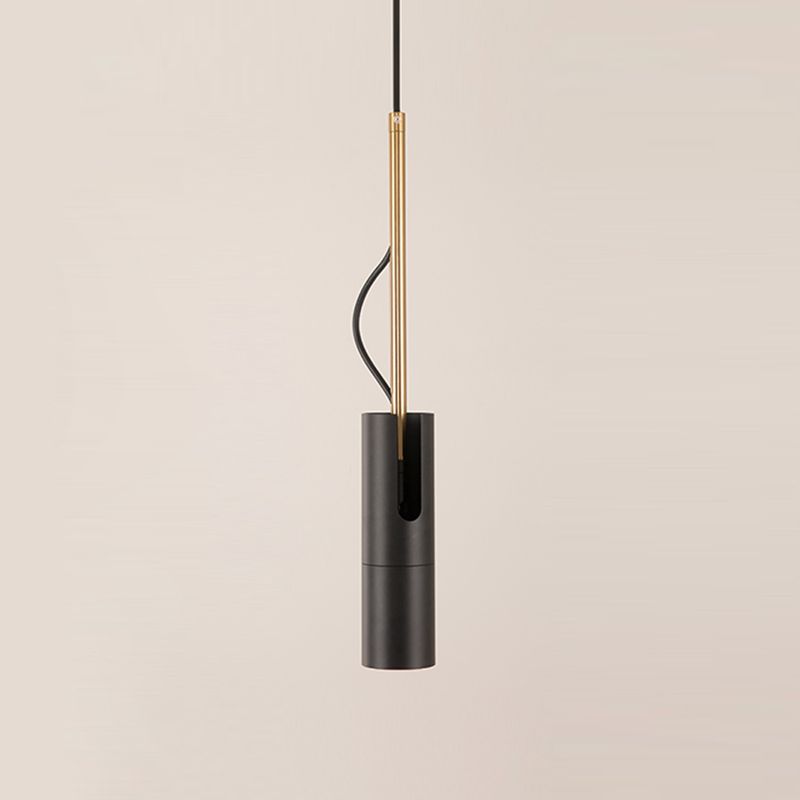Postmoderne Light-Luxury suspendu lampe à pêche cylindrique en métal