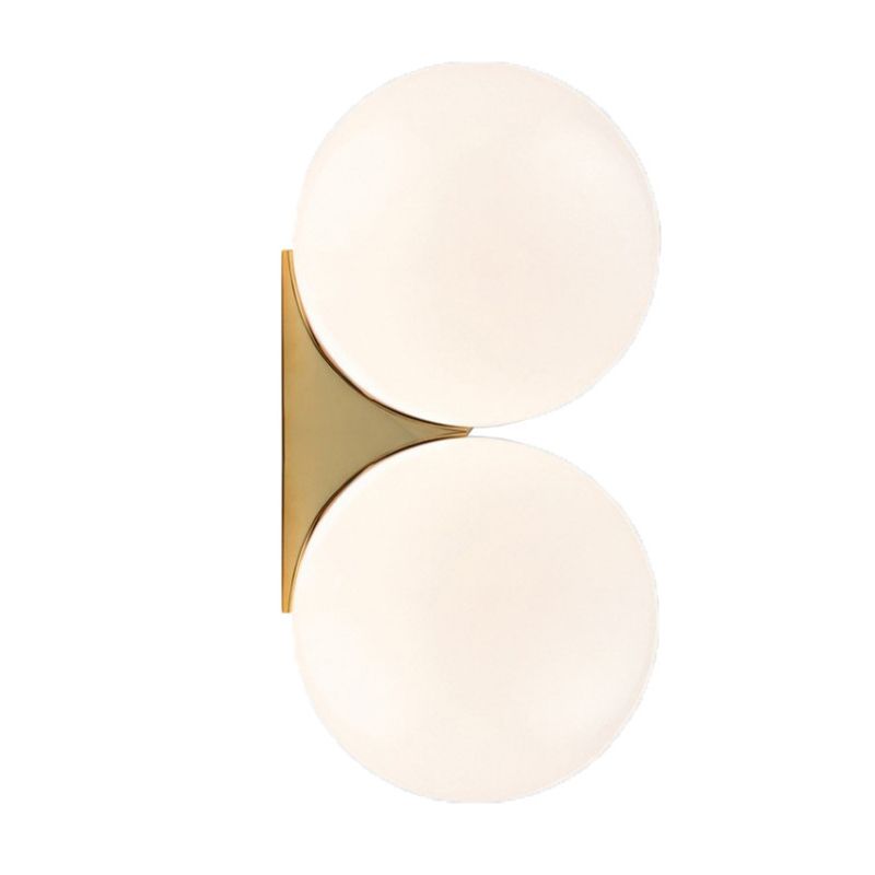 Contemporary 1/2-Light Chrome/Golden Wall Mounted Sconce Glass Statement Wall Light