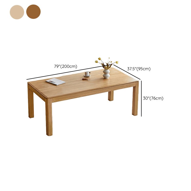 Contemporary Rectangular Solid Wood Dining Table with 4 Foot
