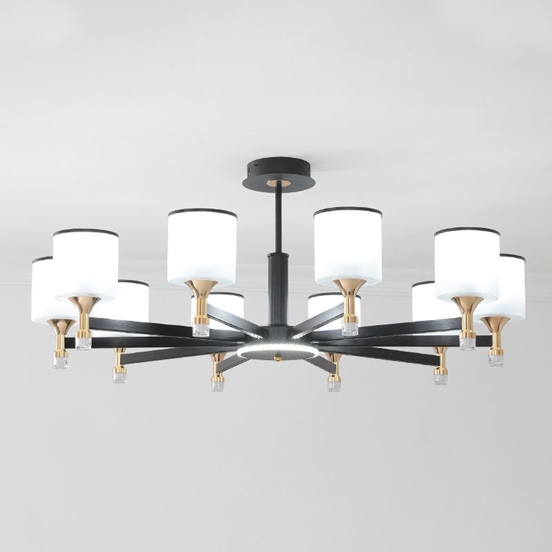 Glass Ceiling Hung Fixtures Modern Cylinder Pendant Lighting for Living Room