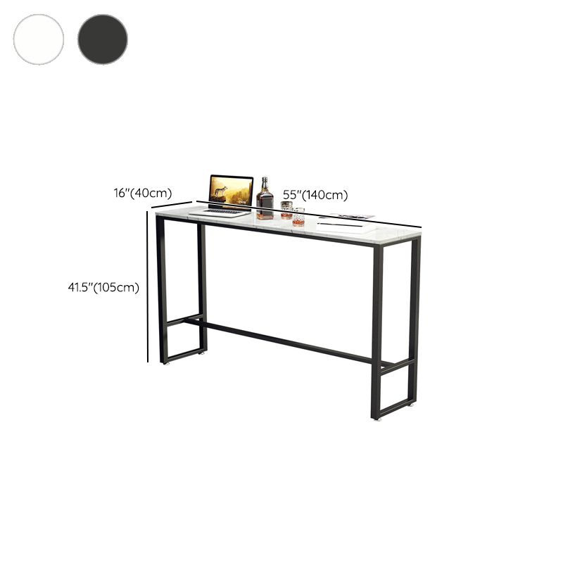 Modern Bar Table Set 1/2/4 Pieces Faux Marble Counter Table with Backless Stools