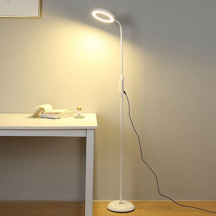 Circle Shape Metal Floor Lighting Contemporary Style 1 Light Floor Lamp