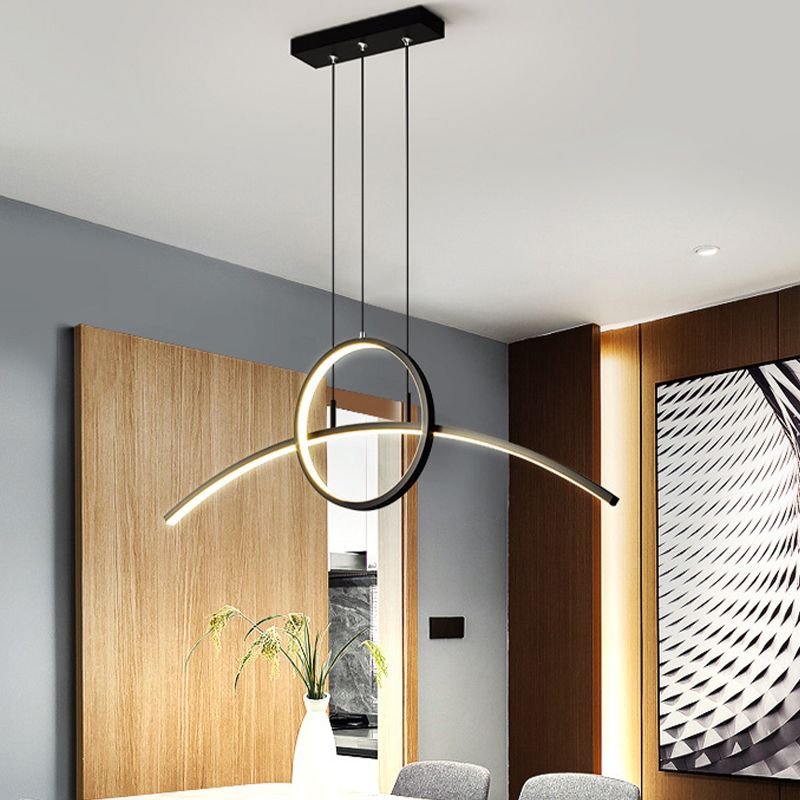Metal Geometric Chandelier Light Fixtures Contemporary 2 Lights Pendant Light Kit