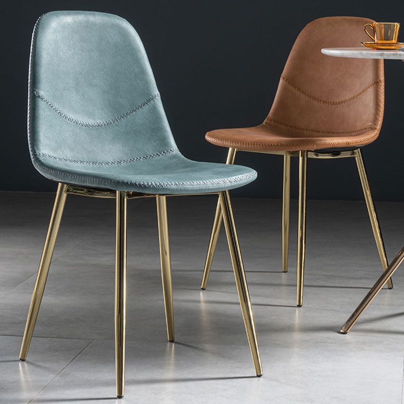 Silla de estilo moderno, silla sin brazos con patas de metal para cocina