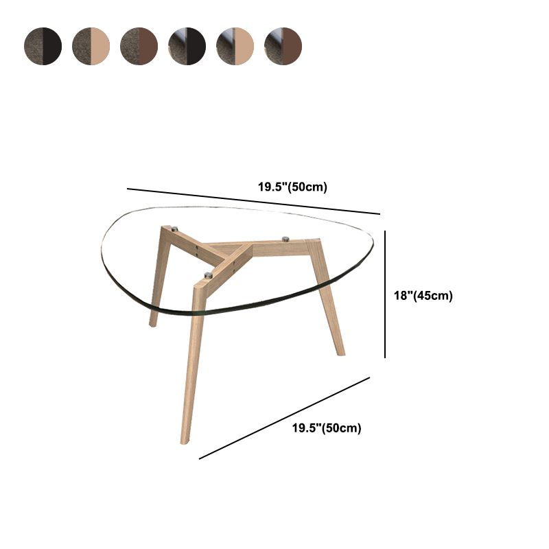 Modern 3 Legs Glass Coffee Table Triangle Coffee Table for Living Room