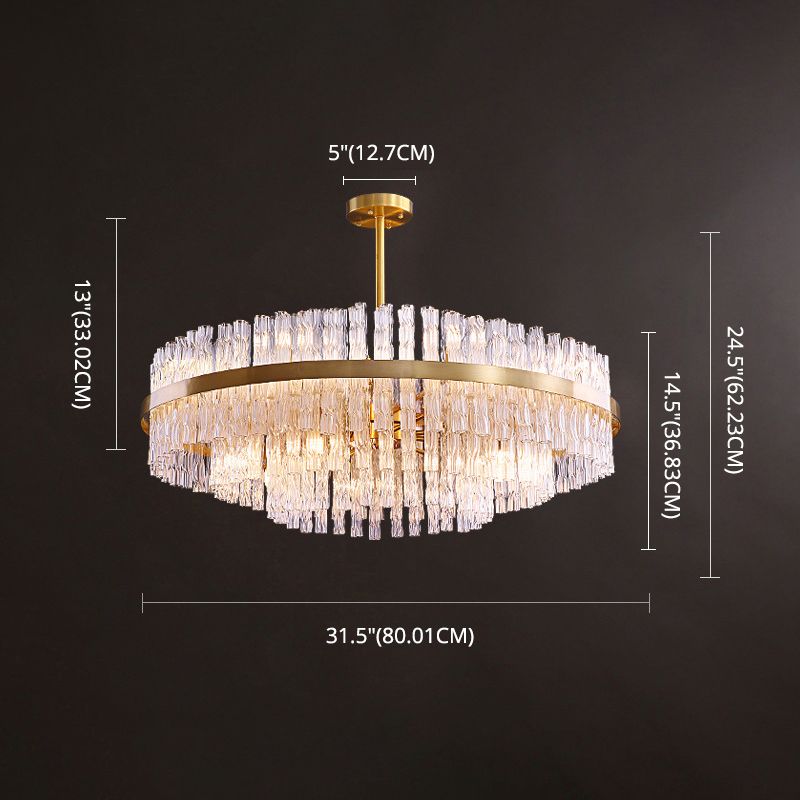 Moltiplicatore Crystal Crystal Light Modern Metal Round Living Room Lampella Luce in oro