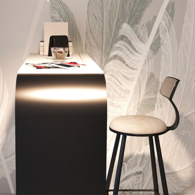 Contemporary Style Bar Table Stone Rectangle Bar Wine Table with Storage