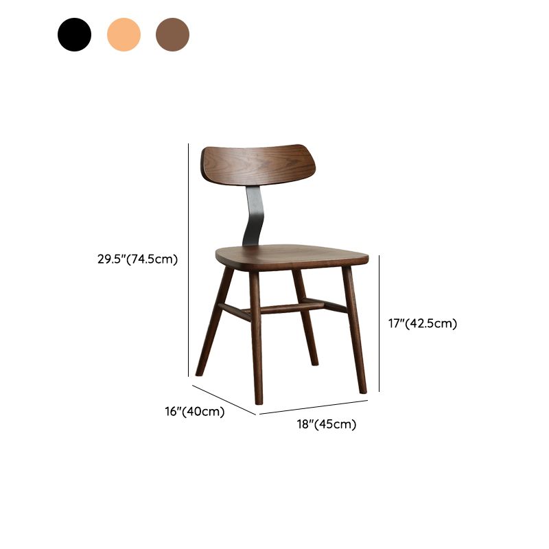 Industrial Style Side Chair Solid Wood Indoor Dining Chair for Living Room