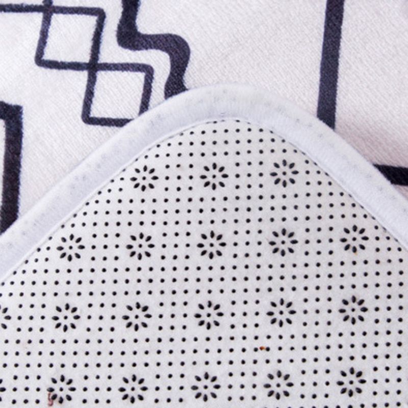 Funky Geometric Carpet Washable Rug Living Room Polyster Carpet with Non-Slip Backing