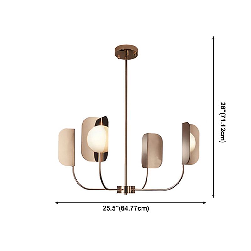 Nordic Style Metal Chandelier Branch Brown Pendant Lamps for Living Room