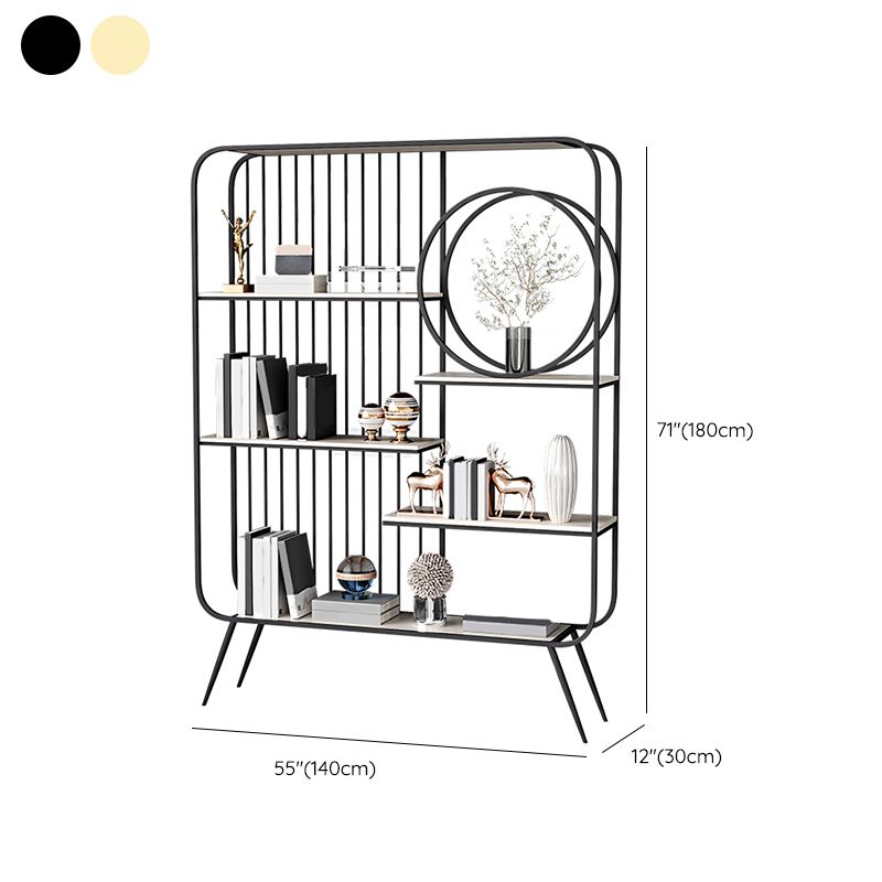 Metal Open Back Bookshelf Standard Shelves Included Bookcase for Study Room