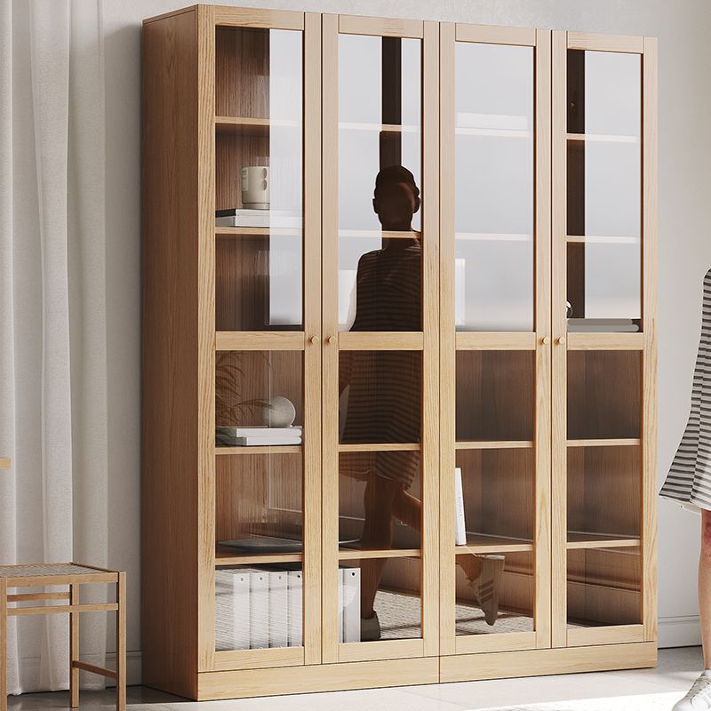 Storage Contemporary File Cabinet Solid Wood and Glass Frame Cabinet
