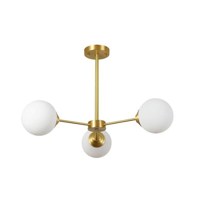 Globe Chandelier Light Fixture Designer Multi-Head Bronze Chandelier Lamp with Glass Shade