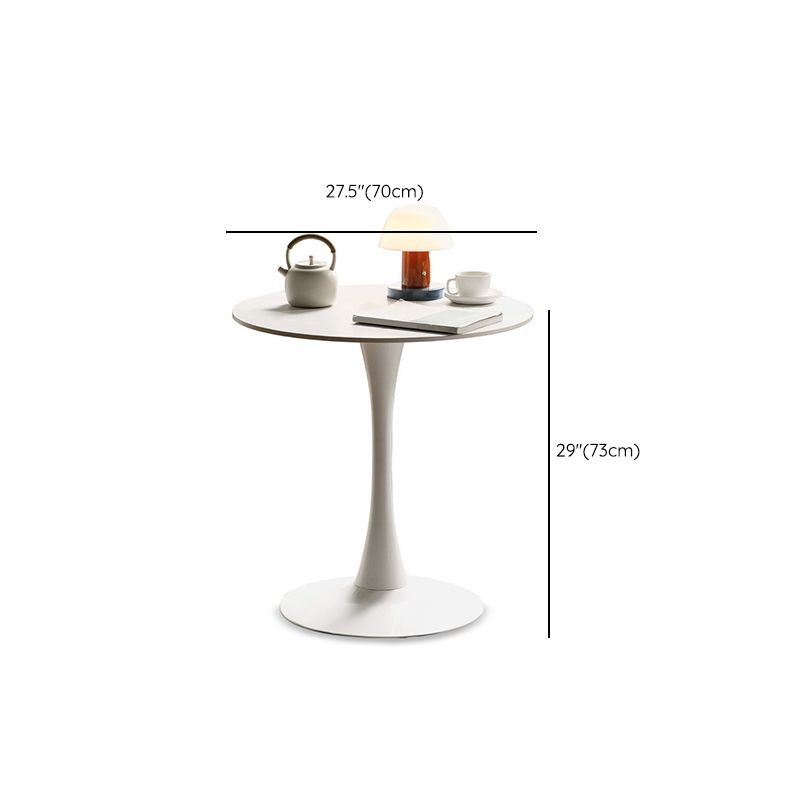 White Round Dining Table Stone Top Dining Table with Tulip Base