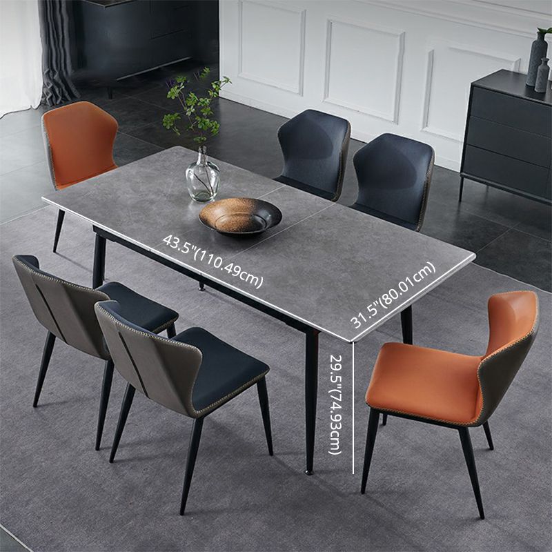 Kitchen Modern Sintered Stone Top Dinette Set with Removable Leaf Dining Room Furniture