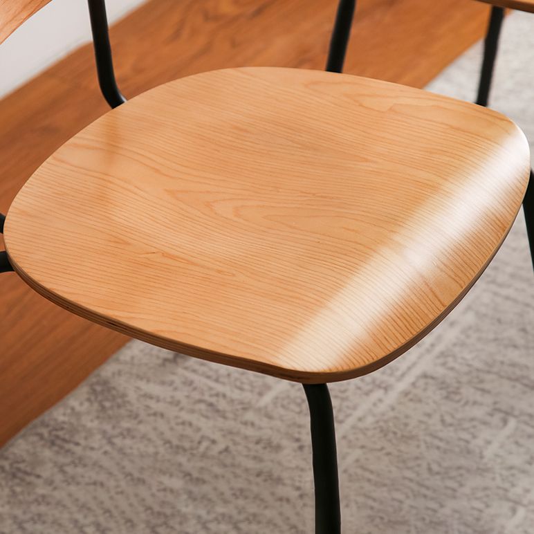 Industrial Metal Milk Tea Shop Side Chair Matte Finish Open Back Dining Chair (Set of 4)