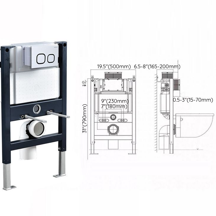 Contemporary Wall Mount Flush Toilet Ceramic Urine Toilet with Seat for Washroom