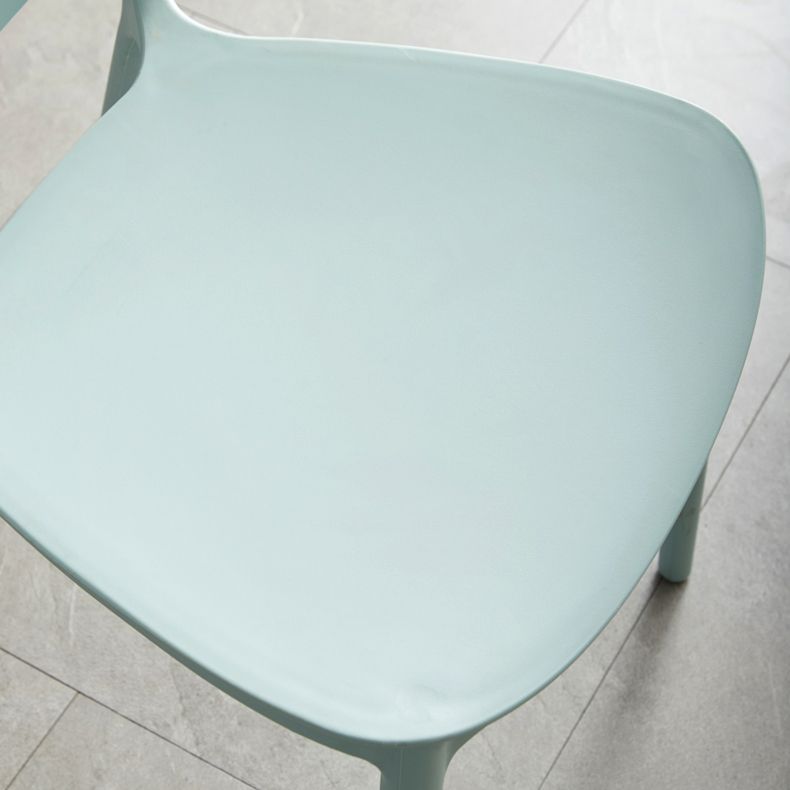 Scandinavian Armless Dining Chairs Plastic Indoor Stackable Open Back Side Chair