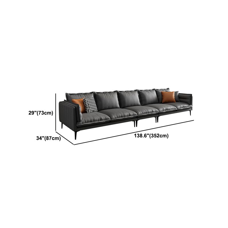 Standard Contemporary Square Arm Stain Resistant Settee Couch with Pillows