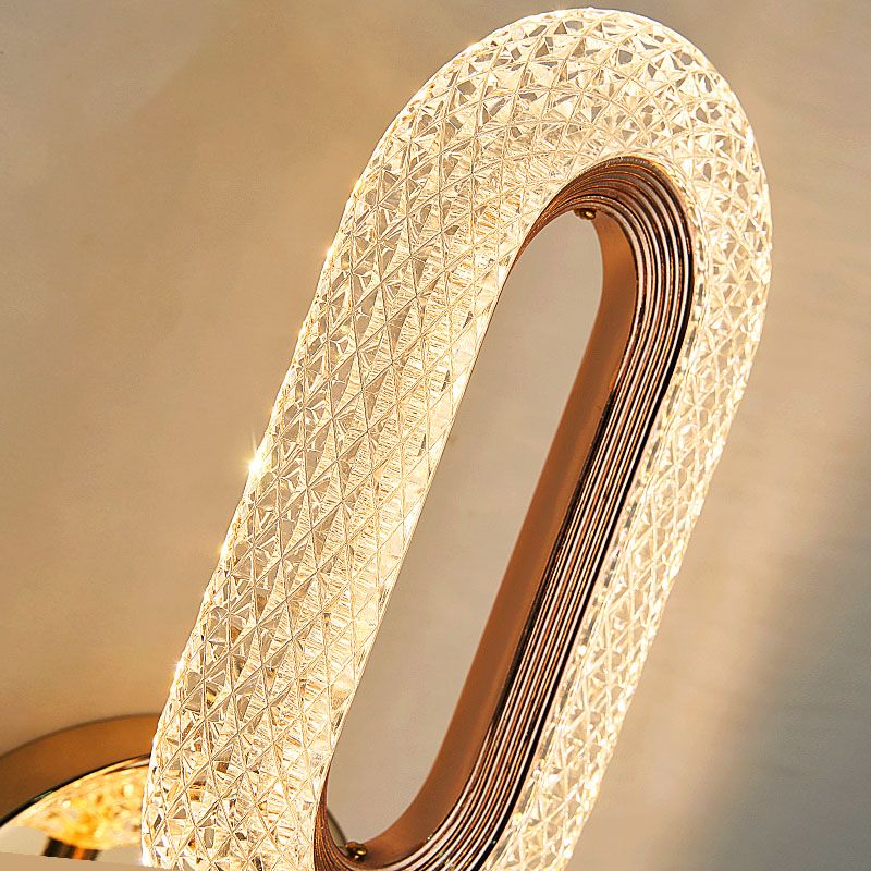 Nordic Circle Shade Wall Sconce Light, Luxury Acrylic Linear Sconce Light Fixture for Bedroom