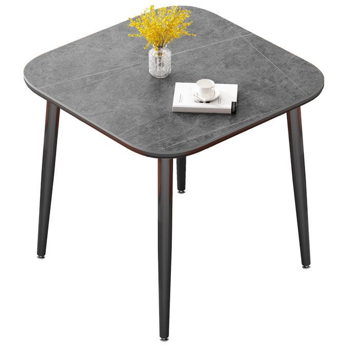 Mesa de comedor industrial de metal mesa de piedra sinterizada con 4 patas